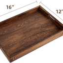 Wood Serving Tray with Handles,Farmhouse Wooden Tray for Ottoman,Decorative Serving Trays Platter for Breakfast in Bed,Lunch,Dinner,Appetizers,Patio, Coffee Table, BBQ,Party,Lap &Couch(16 Inches)