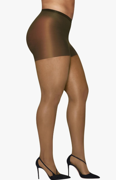 Hanes Curves Control Top Sheer Toe Silky Sheer Pantyhose with Wicking Cool Comfort, Nude, Size 3X  4X (Pack of 1)