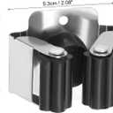 PATIKIL Broom and Mop Holder, 12 Pack Wall Mounted Stainless Steel Mop Hanger Heavy Garden Tool Organizer Rack Hanging Clips with Screws for Home Garage, Black