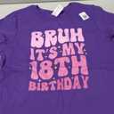 Bruh It's My 18th Birthday 18 Year Old 18yr Cute Groovy Pink T-Shirt, Medium