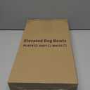 Jovrun Elevated Dog Bowls, Dog Feeder with Stainless Steel Dishes & Slow Feeder Bowl, 5 Heights Adjustable Raised Stand for Medium Large, Food Dishes with Non-Slip Feet (Black)