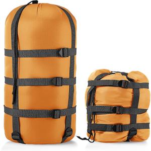 Compression Sack for Sleeping Bag Store Ultralight Sleeping Bag Compression Stuff Sack 15l 25l 45l Space Saving Gear for Travel Camping Hiking Outdoor (Orange)