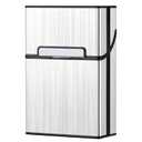 5 x Cigarette Case, Brushed Aluminium with Magnetic, Up to 20 Cigarettes for 85mm King Size (Silver)