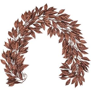 Hollyone 3 Pcs 6FT Christmas Garland Brown Glittered Artificial Magnolia Leaves for Mantle Christmas Tree Decorations Indoor Outdoor Bronze Hanging Garland Ornaments Garden Door Wall Window Home Decor