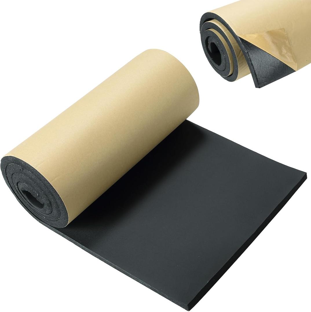 Neoprene Foam Rubber Sheet with Adhesive, 1/4" Thick x 12" x 54"  DIY Padding, Gaskets, Weatherproofing, Soundproofing, Vibration Dampening, Sponge Neoprene Foam Rubber Sheet