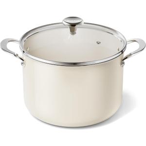 Redchef 8 QT Ceramic Stock Pot with Lid, Healthy Kitchen Soup Pot Nonstick, 8 Quarts