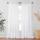 NICETOWN White Sheer Curtains 102 inch Long 2 Panels Set, Rod Pocket Airy & Breathable Voile Sheer Window Curtain Drapes with Light Filtering for Living Room/Bedroom, W54 x L102