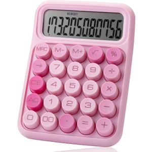 Mr. Pen Mechanical Switch Calculator - 12 Digit Large LCD Display, Pink with Big Buttons, Back to School Supplies