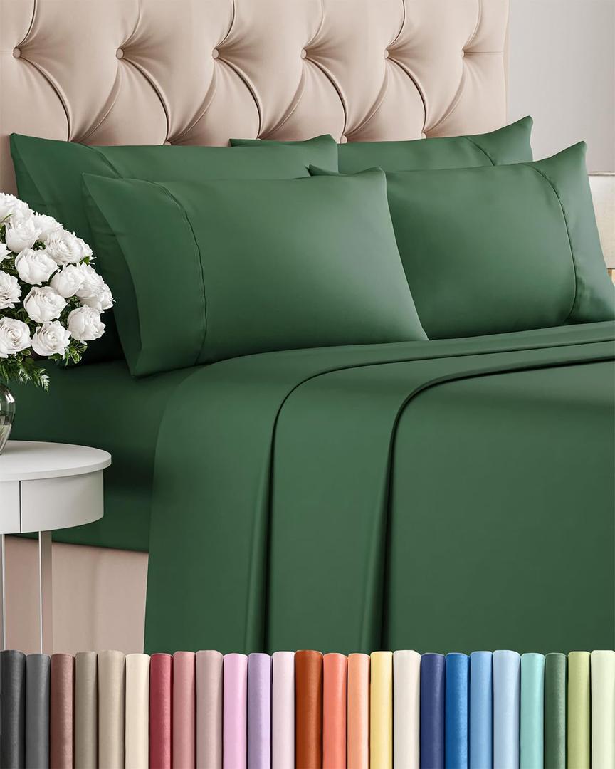 King 6 Piece Sheet Set - Comfy Breathable & Cooling - Ultra-Soft Hotel Luxury Bedding Set with 8-16 Inch Deep Pockets - 1 Flat & 1 Fitted Sheet & 4 Pillowcases - Wrinkle Free & Easy Care