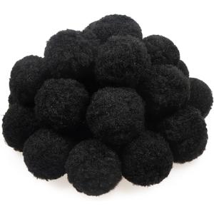TOAOB 30pcs Large Pom Poms 2 Inch Black Craft Pom Poms Fuzzy Pompoms Balls for DIY Arts and Crafts Projects Home Decorations