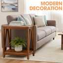 ENKEZI Narrow End Table with Shelf Slim Side Table, Nightstand for Small Spaces, Bedroom, Living Room, Balcony or Outdoor Use (Minimalist A)