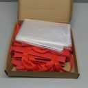 Colarr Pack of 12 Baskets for Gifts Empty Bulk Kraft Empty Gift Basket Kit with Handle Wrap Bag Bow DIY Tray to Fill for Thanksgiving Wedding Bridal Shower Christmas Party, 9.8" x 6.5" x 4.3" (Red)