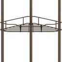 HuggieGems 3 Tier Floor Standing Corner Shower Caddy Organizer Shelf with Hooks, Bathroom Shelves Stand Rack, Bronze