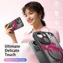 FUNMIKO for iPhone 14 Plus Case Military-Grade Protection & Wireless Charging - Trendy Floral Design for Women Girls, Non-Slip Matte Phone Cover with Shockproof Corners - Dramatic Blossom Drift