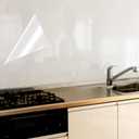 Kitchen Backsplash Wallpaper Stickers Clear Wall Protector Can Endure High Temperature Self-Adhesive Transparent Film Removable Paper for Cupboard Household 23.6in*196in