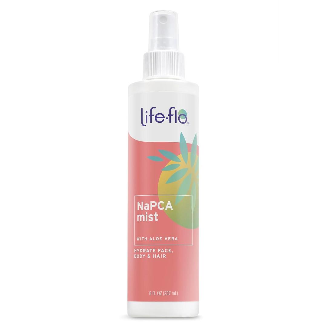 LIFE-FLO NaPCA Hydrating Mist for Skin Care and Hair Care - w/Sodium PCA, Aloe Vera Gel - Face Moisturizer, Makeup Setting Spray, Refreshing Hair and Body Mist, All Skin Types - 8oz