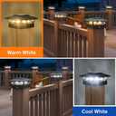 APONUO Solar Post Cap Lights 6 Pack - 4x4 5x5 6x6 Fence Post Lights, Auto On/Off, Waterproof IP64, 2-Mode (Warm/Cool White), Deck Patio Yard Solar Light for Wood & Vinyl Posts, Black
