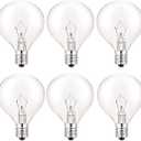 SerBion 30 Watt G50 Wax Warmer Light Bulbs, Replacing Bulbs for Full Size Scentsy Warmers, E12 Base G16.5 Globe Clear Bulb for Candle Wax Warmer, Long Lifespan, 120 Volt (6 Pack)