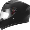 YEMA Motorcycle Street Bike Full Face DOT Helmet YM-832 with Removable Neck Scarf for Men and Women (Small, Matte Black)