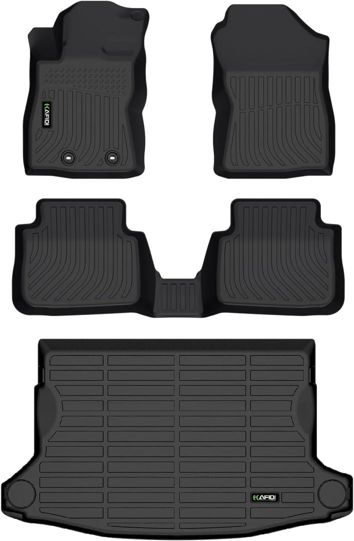 HAFIDI® Floor Mats & Cargo Liner Set Fit for 2024 2025 Subaru Crosstrek & 2024 2025 Impreza All Weather Protection TPE Anti-Slip Automotive Full Set Floor Liners Custom Accessories - Black