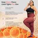 Plus Size Fleece Lined Tights Women,Warm Pantyhose Leggings Women,Fake Translucent Thermal Skin Colored Tights Winter. (Red, M)