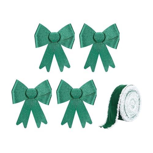 Zephylix Christmas Bows-4/16PCS Cabinet Christmas Decorations Christma Decoration Holiday Cabinet Bows Party Supplies Green 4pcs
