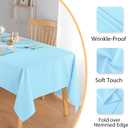 Hiasan 60 X 102 Inch Rectangle Textured Tablecloth - Waterproof Spillproof Antiwrinkle Jacquard Table Cloth for Kitchen and Dining Dinner, Outdoor Picnic, Holiday and Parties, Light Blue