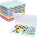 FUIJOL Photo Storage Box 11.5x8.5 Inch, 10 Pcs Portable Board Game Storage Container, A4 Paper Storage Box, Craft and File Organizer for Home/Office (8.5 * 11.5inch-10pcs)