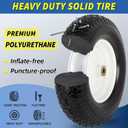 GICOOL 16" Flat-Free Solid Tire and Wheel, 4.80/4.00-8" Wheelbarrow Tire, 3" Centered Hub, 5/8" Axle Bore Hole,for Garden Wagon Cart Trolley Dolly Replacement(2 Pack)