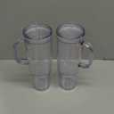 SMLIXE 40 oz plastic tumbler with handle and Straw Lid，clear tumbler，Double Wall Vacuum Reusable plastic Water Bottle Travel Mug Cup，Classic Acrylic Tumblers (2 Pack)