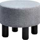 Wimarsbon Foot Stool Velvet Ottoman Stool Round Footstool for Couch Desk Soft Step Stool Padded Foot Rest Furniture for Hallway Office Lounge Dorm Room Dark Grey