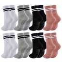 QHANSHIEE Pilates Socks with Grips for Women Non Slip Grippy Yoga Crew Grip Socks for Barre Hospital Sticky Slipper Socks