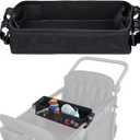 Stroller Snack Tray Compatible with Wonderfold Wagon - Upgraded with Extra Thick Base, Waterproof Faux Leather Sides & Side Mesh Pockets for Added Durability (W2 Series Thickened)