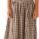 Women's Strapless Tube Long Dress Y2K Sleeveless Off Shoulder Ruched Backless Flowy Bodycon A Line Party Maxi Dress (Light Brown, Small)