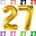 KatchOn, Huge Gold 27 Balloon Numbers - 40 Inch | 27 Gold Balloon Numbers, 27th Birthday Decor Men and Women | Gold 27 Birthday balloon | Anniversary Party Supplies