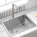 20x16 Inch Kitchen Sink, Commercial Grade 304 Stainless Steel Sink, 9" Deep Single Bowl, Compact Undermount Sink, Tight Radius Corners, for Modern Kitchen,Bar,Outdoor