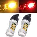 7443 7444NA Red/Yellow Amber Dual Color Switchback 42SMD LED Front Turn Signal Light Bulbs, Brake Stop Light, Taillights, Back-up Reverse Lights Bulbs, Pack of 2