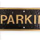 6" x 15.5" Left Arrow Parking Statement Plaque Sign - Black/Gold