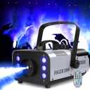 1200W Fog Machine with RGB 6LEDs Lighting Smoke Haze Generator Stage Effect Equipment for Play Theater Professional Stage Home Entertainment Halloween Party DJ Nightclub Wedding (Black)