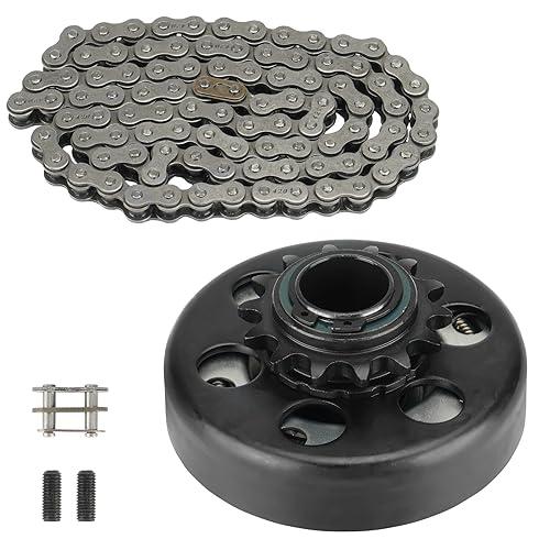 Go Kart Clutch 1" Bore 14T with 3 Feet #40/41/420 Chain, Centrifugal Clutch Fit for Minibike Mini motorcycles 2-6.5HP 212cc Engines, Up to 2300 RPM