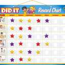 Kids Responsibility Chart Board with Magnets, 63 Chores, Potty Train Tasks, Multiple Children (Pocket)