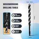1" x 9" Auger Drill Bit for Wood,Hex Shank Tri Flute Wood Drill Bit for Soft and Hard Wood,Plastic,Drywall and Composite Materials