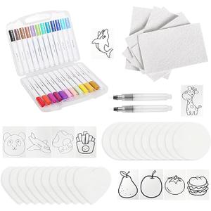 MULTIM Magic Foam Texture Painting Kit for Kids - 56 Pcs DIY 3D Art Set with 30 Foam Sheets, 24 Acrylic Paint Markers, 2 Soft-Bristled Watercolor Pens, Create Magical Puffy Designs, Magic Puffy Paint