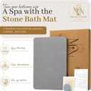 Super Absorbent Stone Bath Mat 24x16, Diatomaceous Earth Bath Mat with Non Slip Grip, Water Absorbing Stone Surface for Shower, Tub, Sink & Vanity, Gray