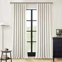 Natural Linen Pinch Pleated Linen Blackout 92 Inch Curtains 2 Panels for Living Room Bedroom Thermal Insulated 100% Black Out Linen Drapes with Liner Room Darkening Cream Ivory Window Curtains 40x92