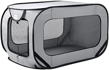 Love's Cabin 36in Portable Large Dog Bed - Pop Up Dog Kennel, Indoor Outdoor Crate for Pets, Portable Car Seat Kennel, Cat Bed Collection, Grey : Pet Supplies