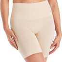 Maidenform Women's Shapewear, Tummy Control Thigh Slimmer Seamless Short, Best Shaping Mid-Thigh Shorts Shapewear for Women (XX-Large, Latte Lift)