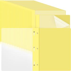 48 Pack Plastic Report Covers with 3 Prongs Presentation Folders Bulk, 100 Sheet Capacity, Clear Front Report Covers for Presentation Document Paper School Office Supplies (Yellow)