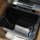 Simpli-Magic 13.2 Gallon (50L) Step Trash Can Kitchen Garbage Can with Slow-Close Lid Odor Control, Hands-Free, Easy to Clean, Brushed Stainless Steel (Large, Black Metal)