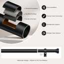 HEI! DEAR 2 Pack Black Curtain Rods for Windows 28 to 48 Inch (1.5-5ft), 1 Inch Adjustable Curtain Rod,Heavy Duty Curtains Rod, Thicken Sturdy Drapery Rods, Matte Black,30"-58"